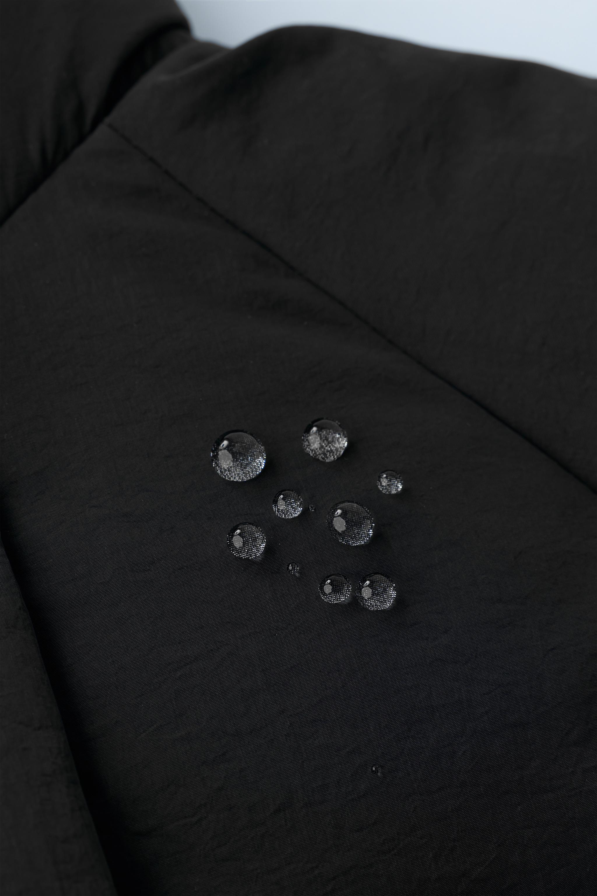 WATER REPELLENT DOWN PUFFER COAT WITH REMOVABLE FAUX FUR HOODIE